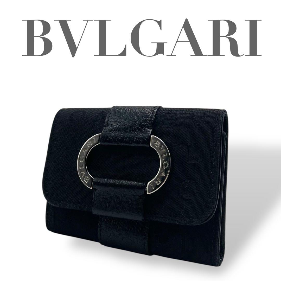 BVLGARI ブルガリ☆ロゴマニア ロゴ刻印 6連 キーケース ブラック