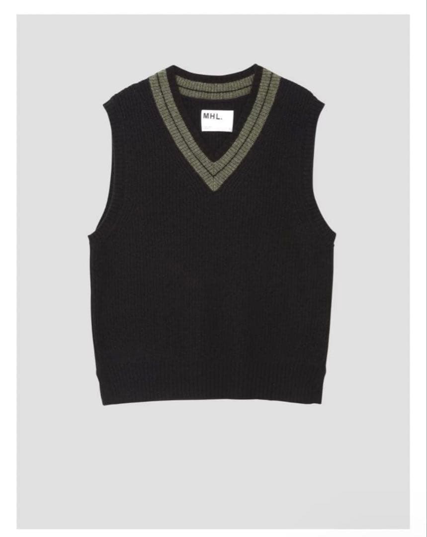 MHL. TOUGH WOOL RIB ベスト