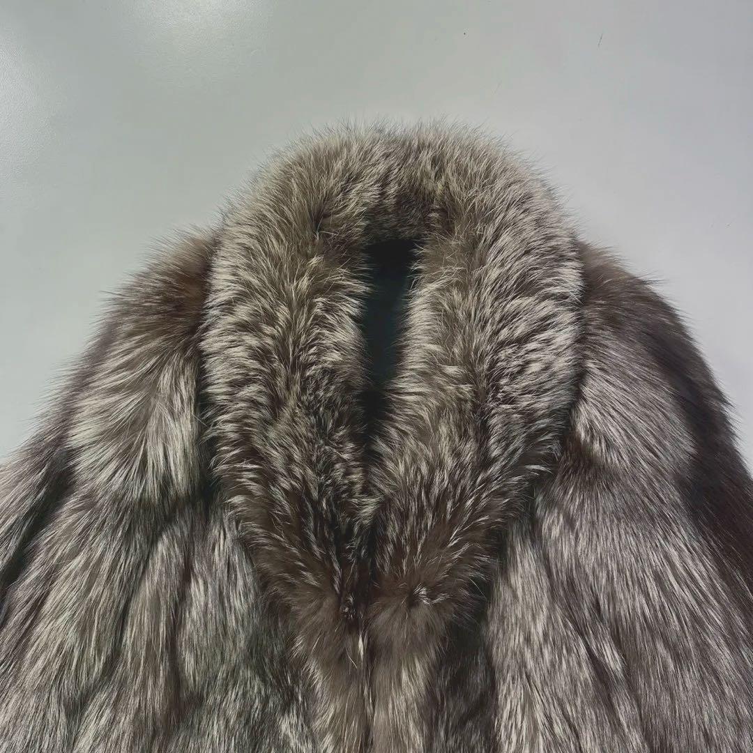 SAGA FOXフォックス ファーコート 毛皮 ボリューム◎ 銀狐