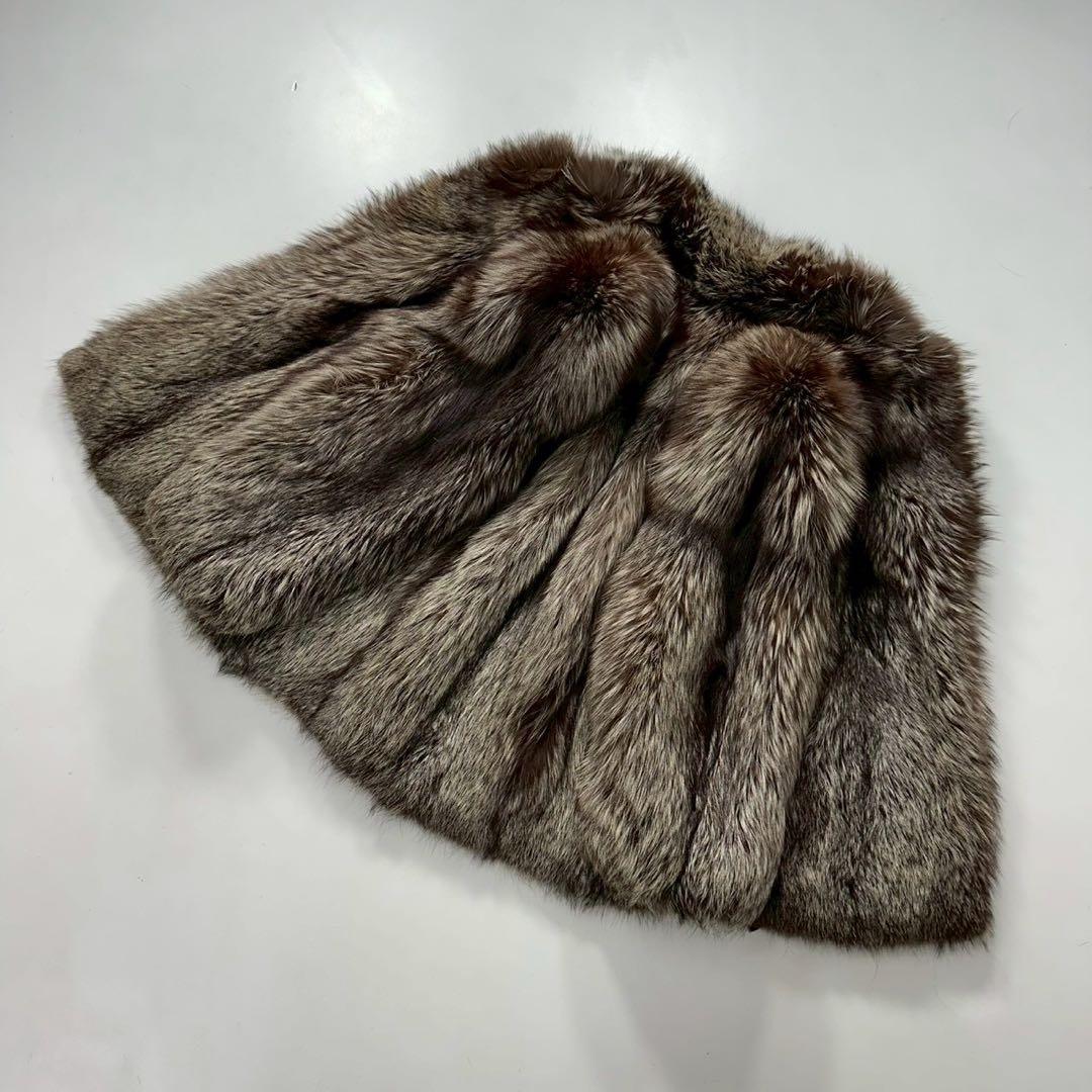 SAGA FOXフォックス ファーコート 毛皮 ボリューム◎ 銀狐