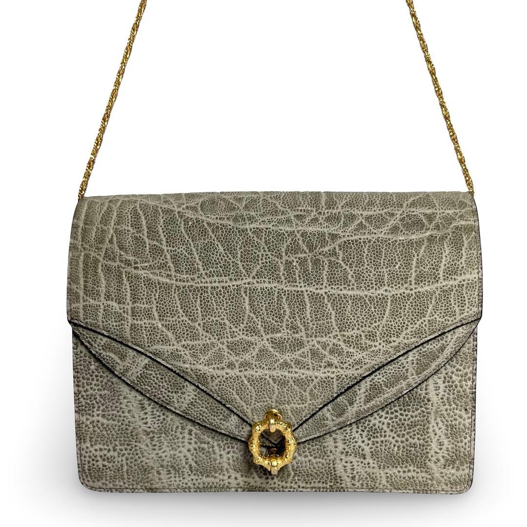 美品✨香鳥屋 エレファントレザー 象革 チェーンバッグ