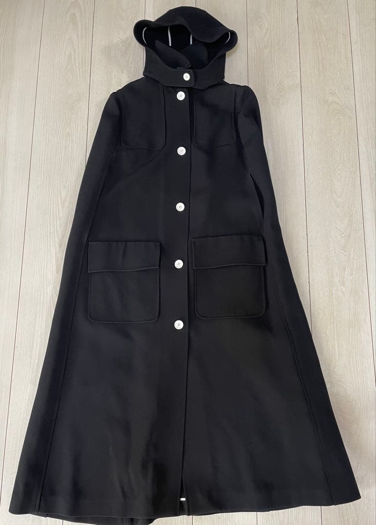 PLAN C プランシー ポンチョ型ロングコートフード着脱可