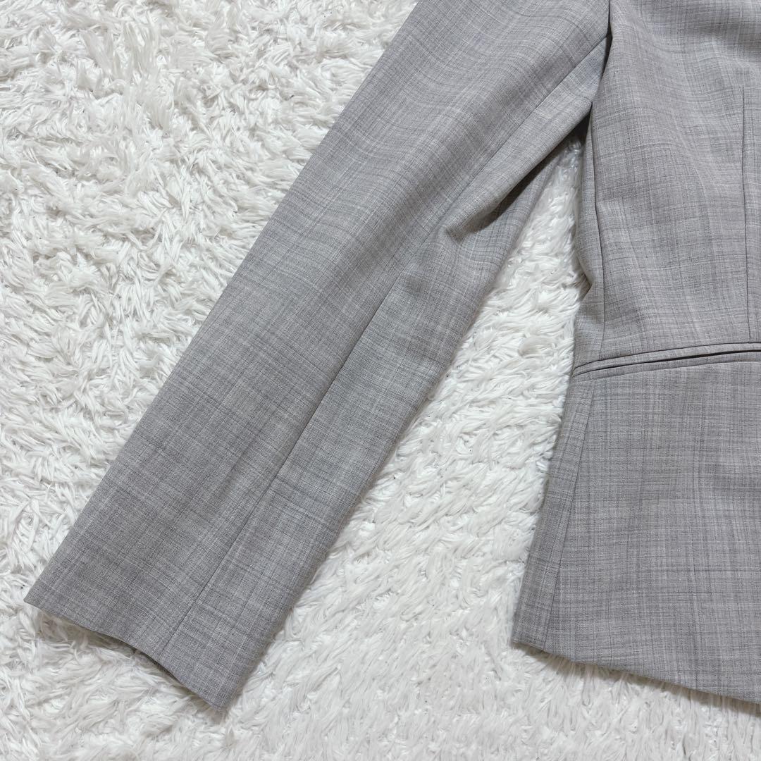 未使用✨グリーンレーベルリラクシング　スカートスーツセットアップ　洗える グレー