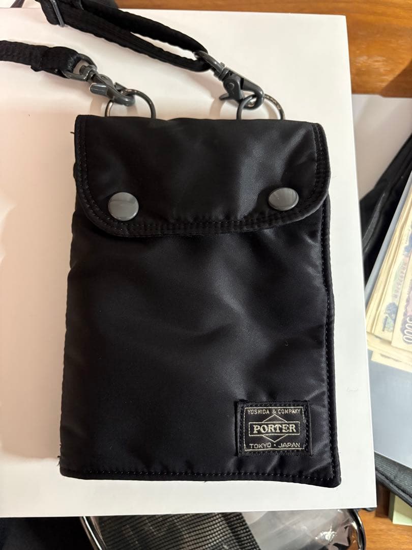 PORTER ブラック ドラムバッグとミニショルダーの2点セット