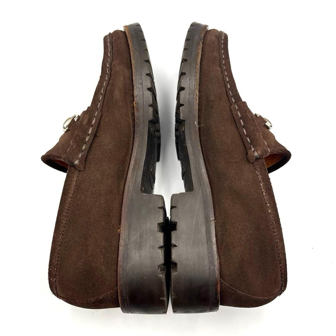 【超美品】GUCCI　23.0cm相当　ローファー　スエード　スエード　ブラウン