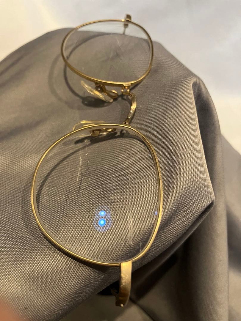 金子眼鏡 チタン ゴールド　オーバルフレーム メガネ　45⬜︎20-138 現状品