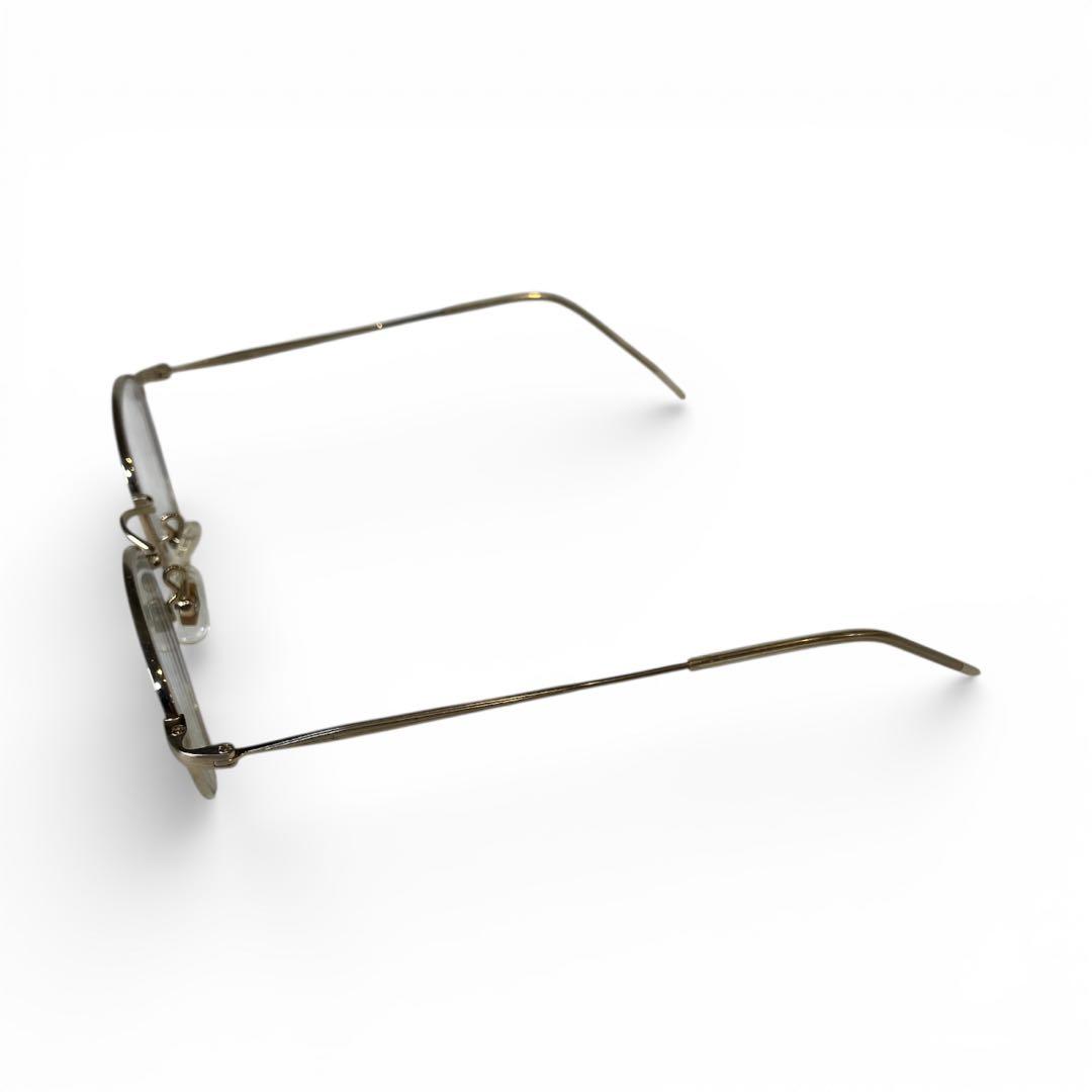 金子眼鏡 チタン ゴールド　オーバルフレーム メガネ　45⬜︎20-138 現状品