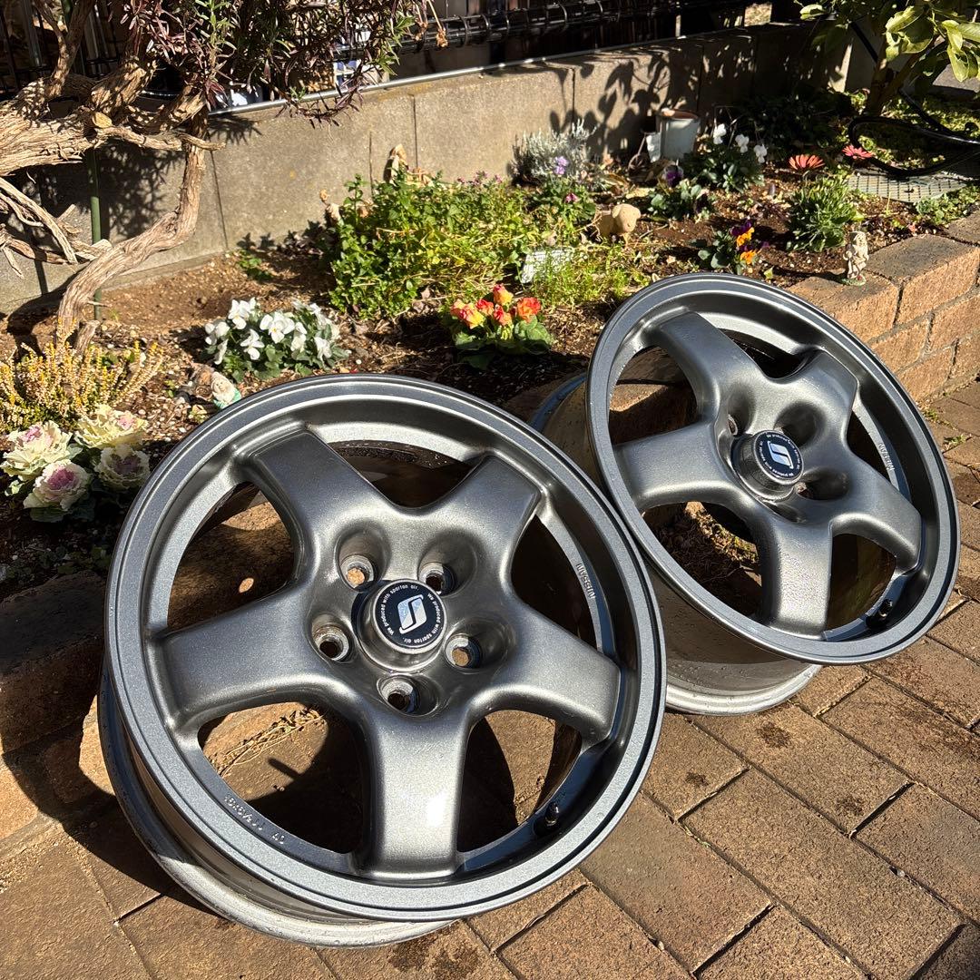 R32純正16インチアルミホイール2枚BNR32純正カラーに塗装済み①