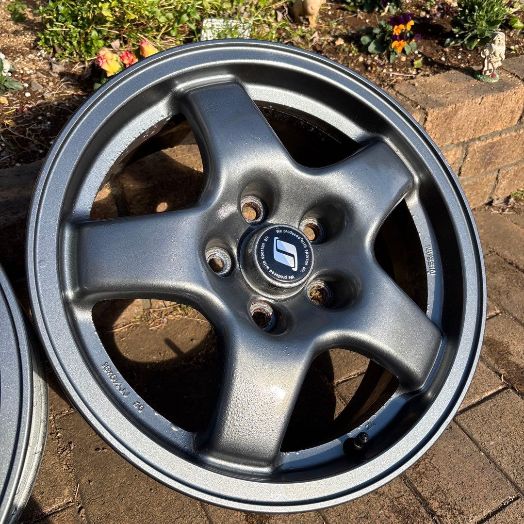 R32純正16インチアルミホイール2枚BNR32純正カラーに塗装済み①
