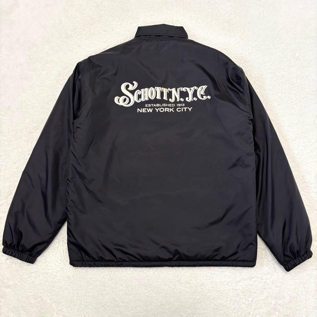 美品 SCHOTT ショット コーチジャケット 裏ボア L ブラック
