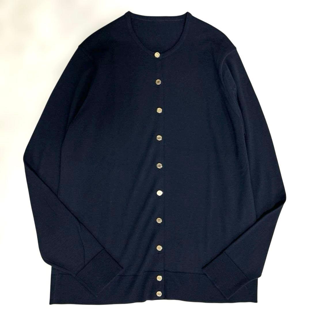 2023ドゥーズィエムクラス定価30800円FF30クルーネックカーディガン 黒