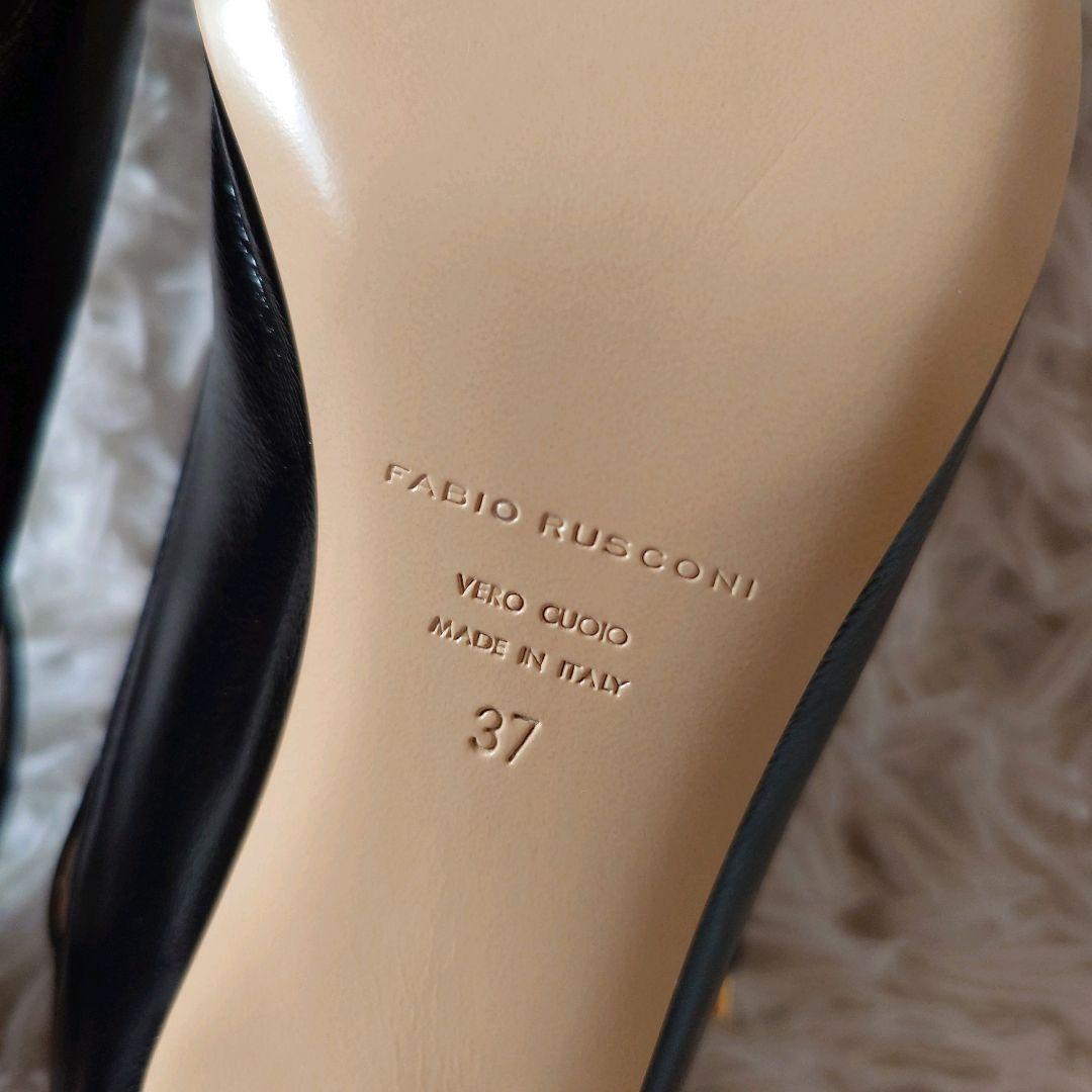 新品　ファビオルスコーニ　レザー　ストラップミュール　ポインテッドトゥ　箱付き