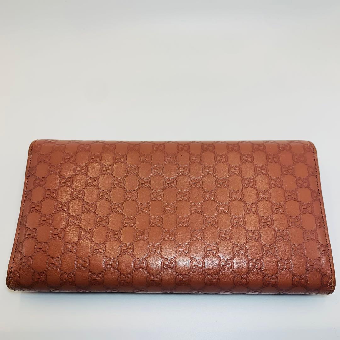 ⭐️GUCCI 長財布　グッチシマレザーゴールドプレート　ブラウン