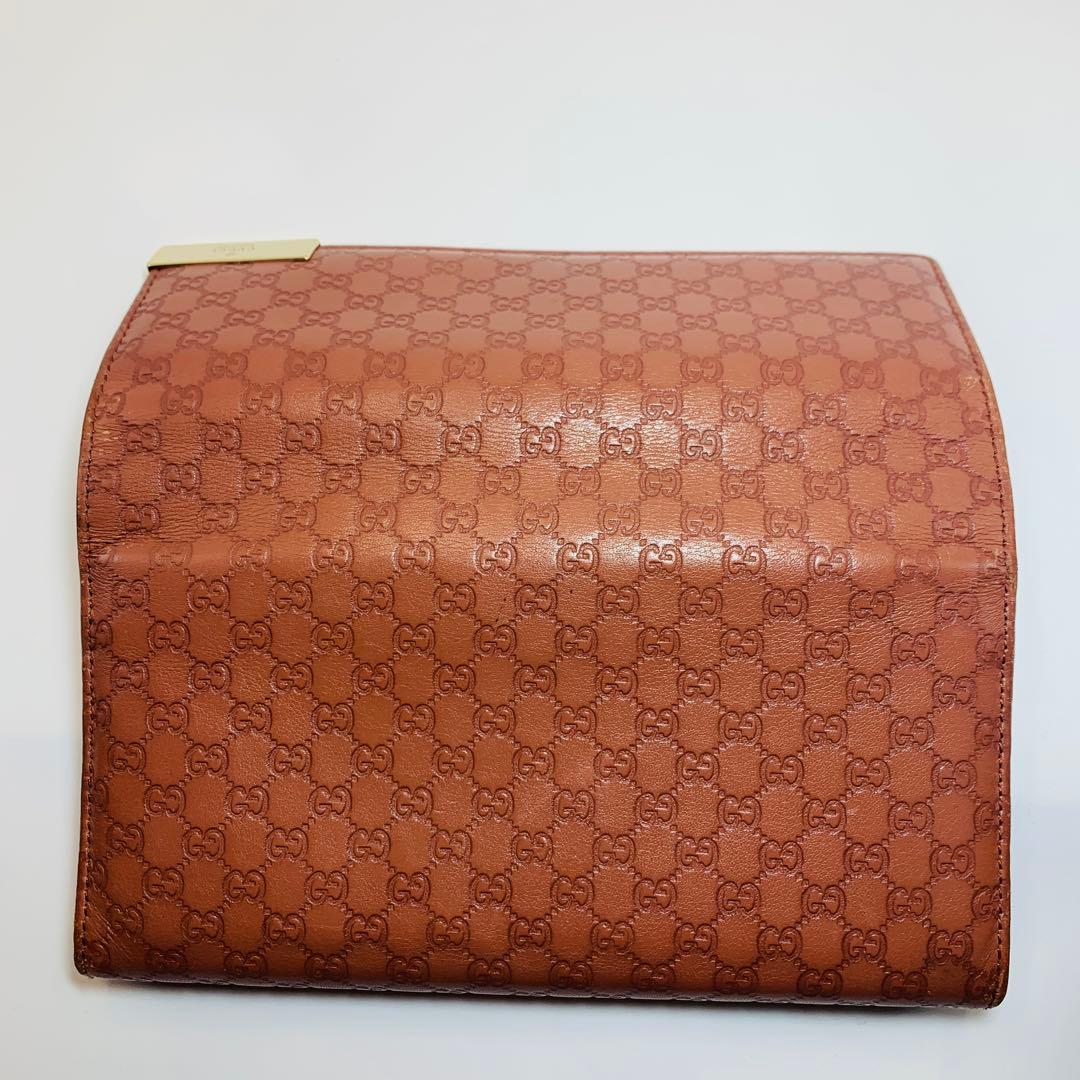 ⭐️GUCCI 長財布　グッチシマレザーゴールドプレート　ブラウン
