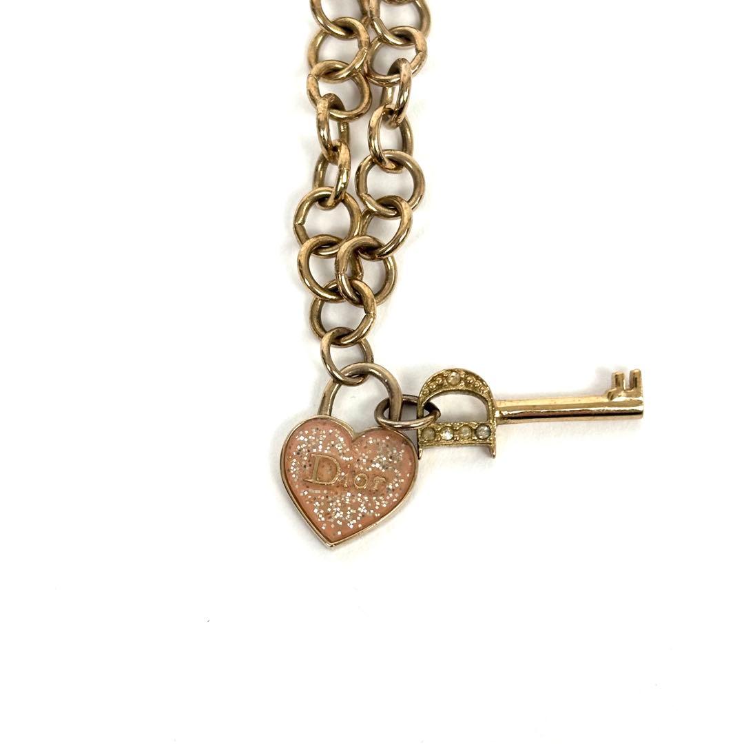 vintage クリスチャンディオール ハートロック＆鍵ネックレス