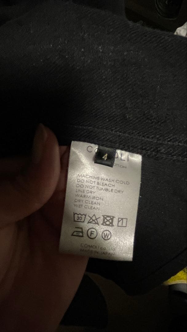 COMOLI デニムワークジャケット　ブラック　サイズ4