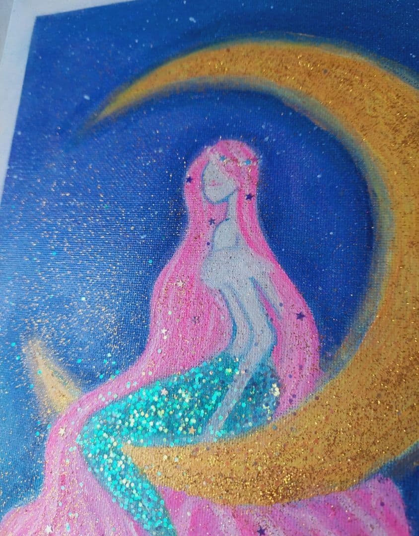 油絵　絵画　原画　再販なし『マーメイド』