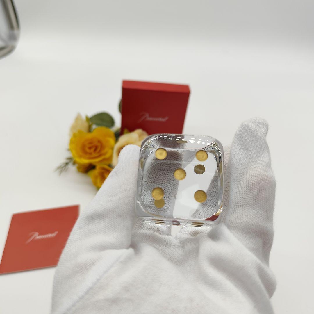 超希少 新品 バカラ クリスタルダイス サイコロ ゴールド 金彩