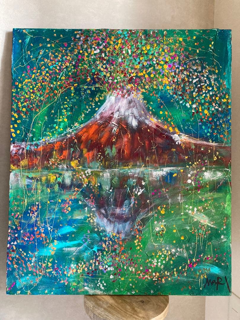 にしまりちゃん(西村麻里さん)★絵画20号★赤富士