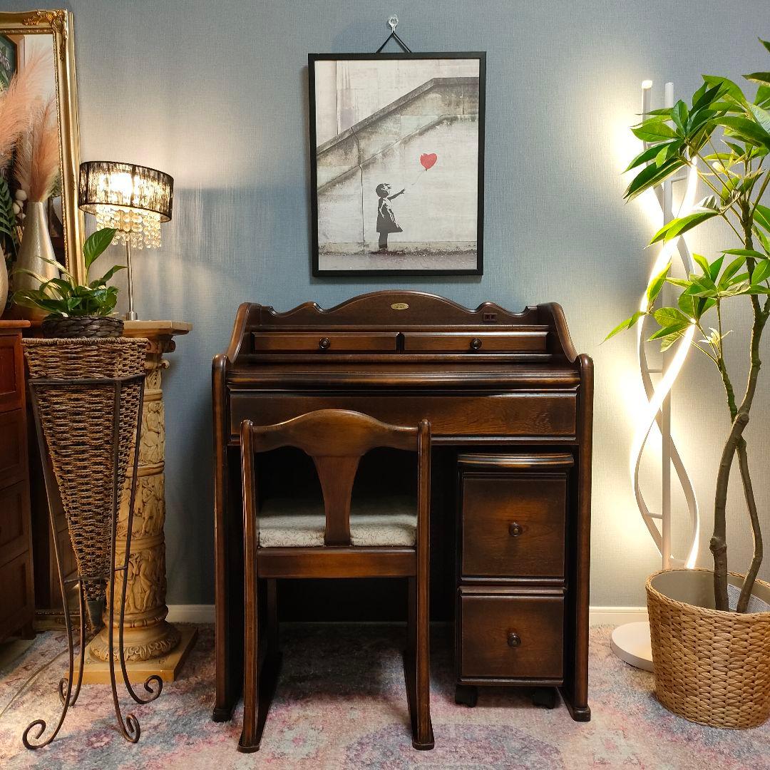 【たろいも】ATLANTA ドレッサー ＆ワゴン 鏡付き収納デスク