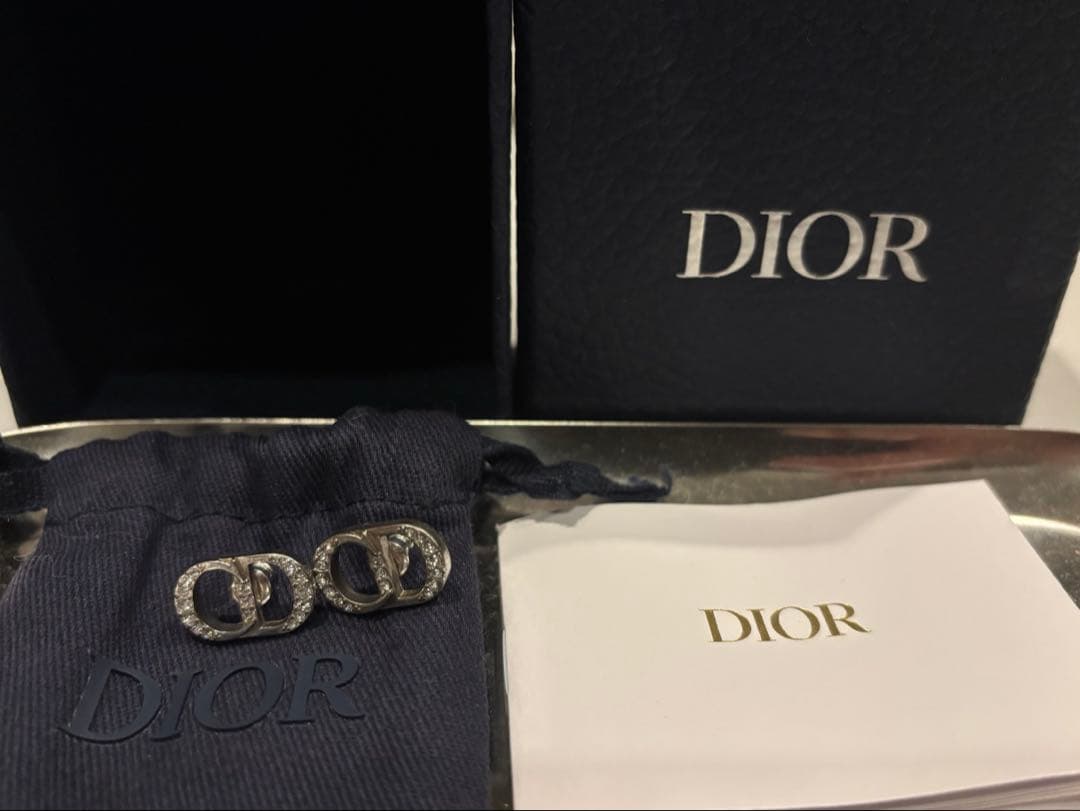 【新品・未使用】Dior ディオール CD Iconピアス シルバー＆クリスタル