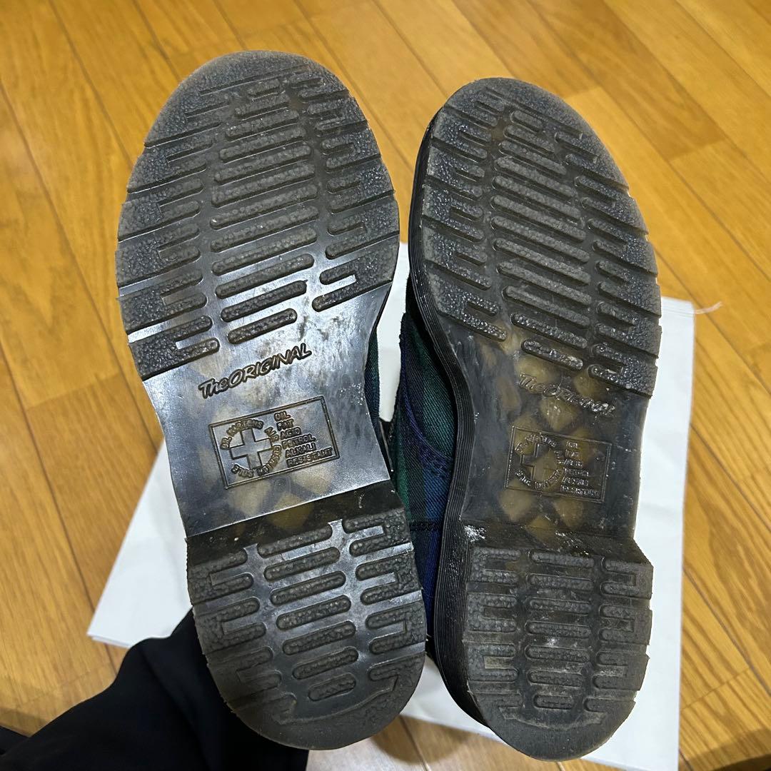 チェック柄 厚底ブーツ ジッパー付き