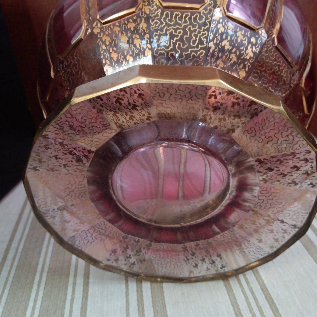 ちかちゃん ボヘミアングラス チェコスロバキア製 豪華花瓶