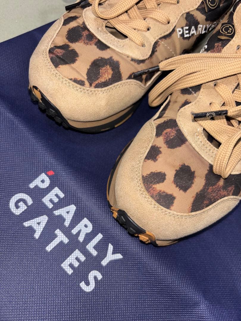 （希少）パーリーゲイツ 、レオパード柄シリーズ、ローカットシューズ、23.0cm