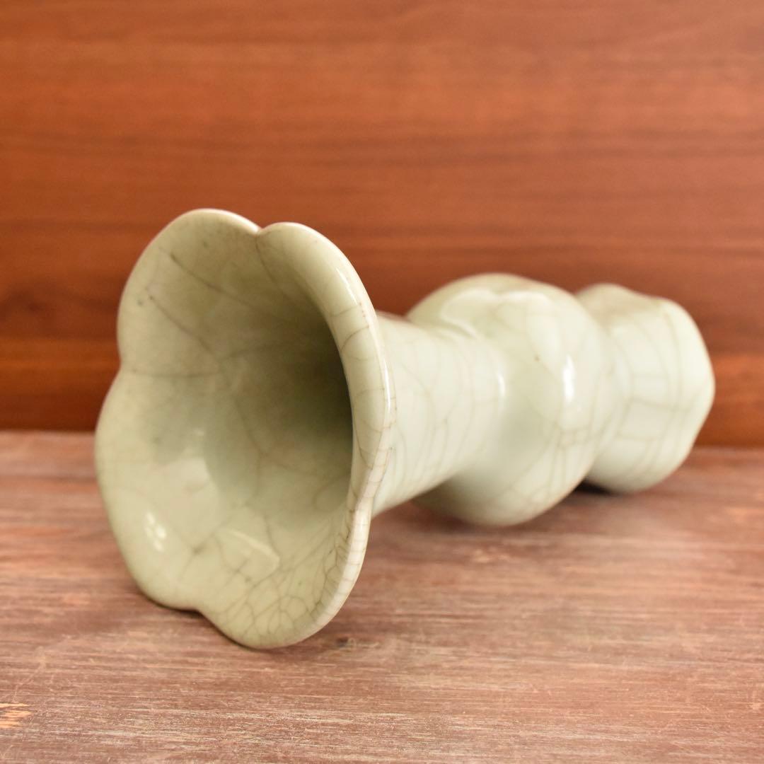 南宋　青磁　尊瓶　中国陶磁器