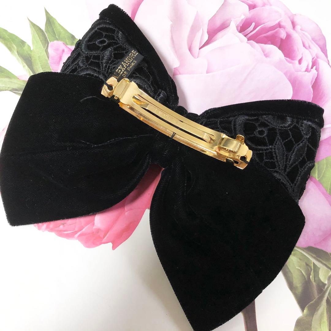 黒いベルベットレースのヘアアクセサリー