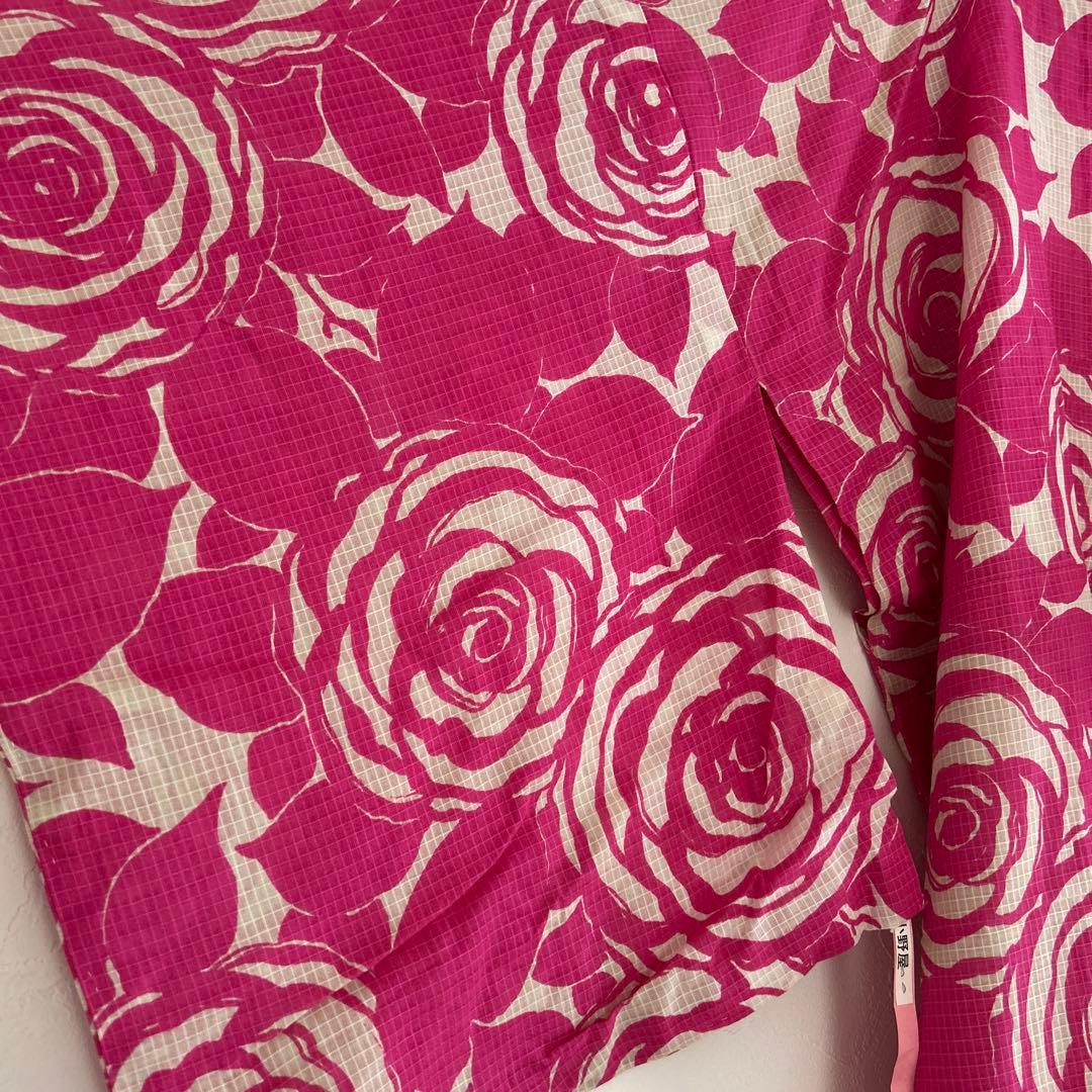 【ANNA SUI】 アナスイ 浴衣 ピンク オフホワイト 薔薇 バラ 花