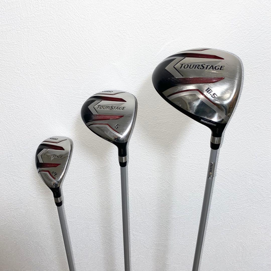 お得☆TOURSTAGEゴルフクラブ フルセット☆メンズ初心者キャディバッグ付S