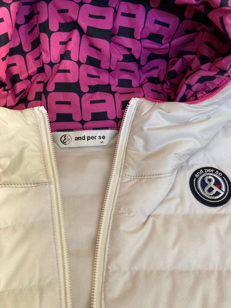 美品　and per se アンパスィ　レディース　フード付き中綿ジャケット