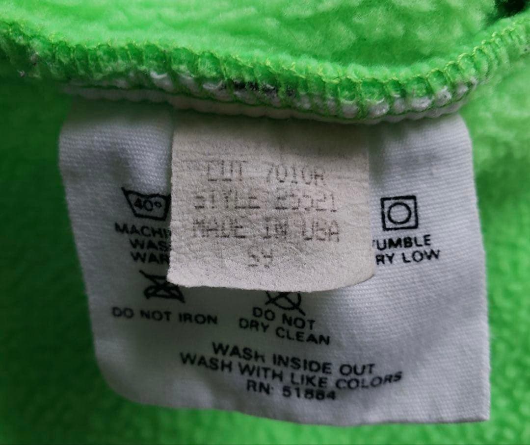 ハ*レ様 【希少・USA製】パタゴニア スナップT フリース S ネオングリーン