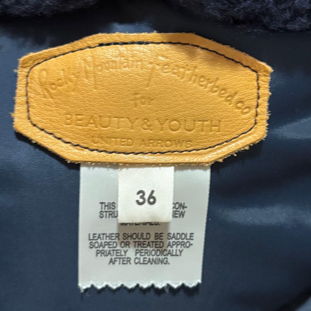 美品 ロッキーマウンテン ユナイテッドアローズ別注 レザーヨーク ダウンベスト