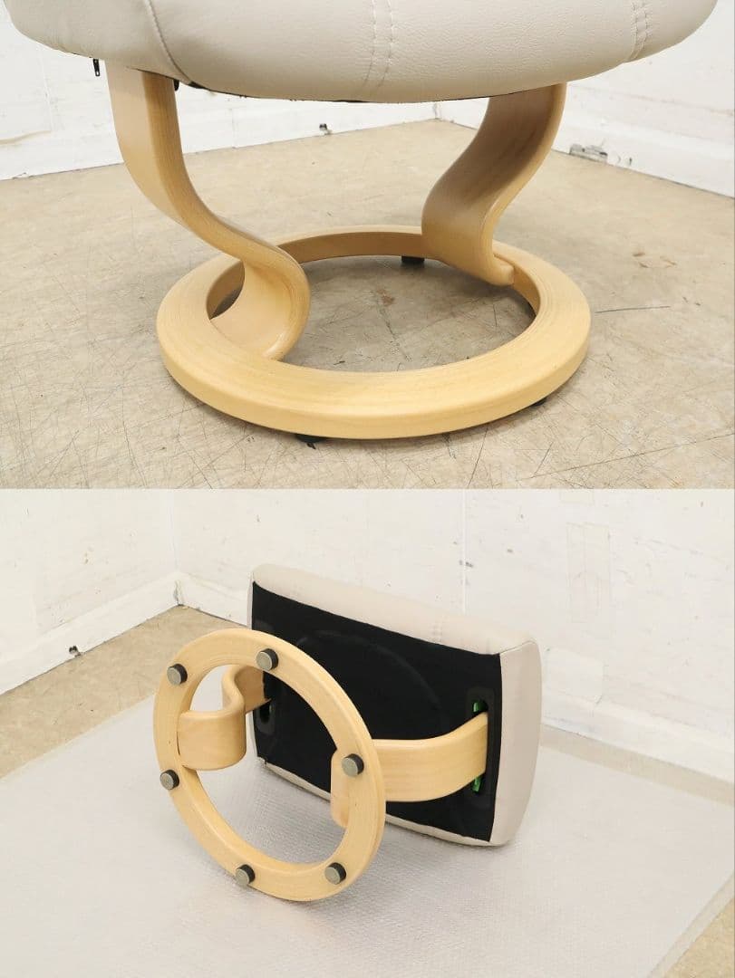 展示美品！エコーネス【コンサルM】ストレスレスチェア＆オットマン・本革