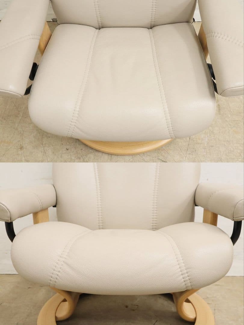 展示美品！エコーネス【コンサルM】ストレスレスチェア＆オットマン・本革