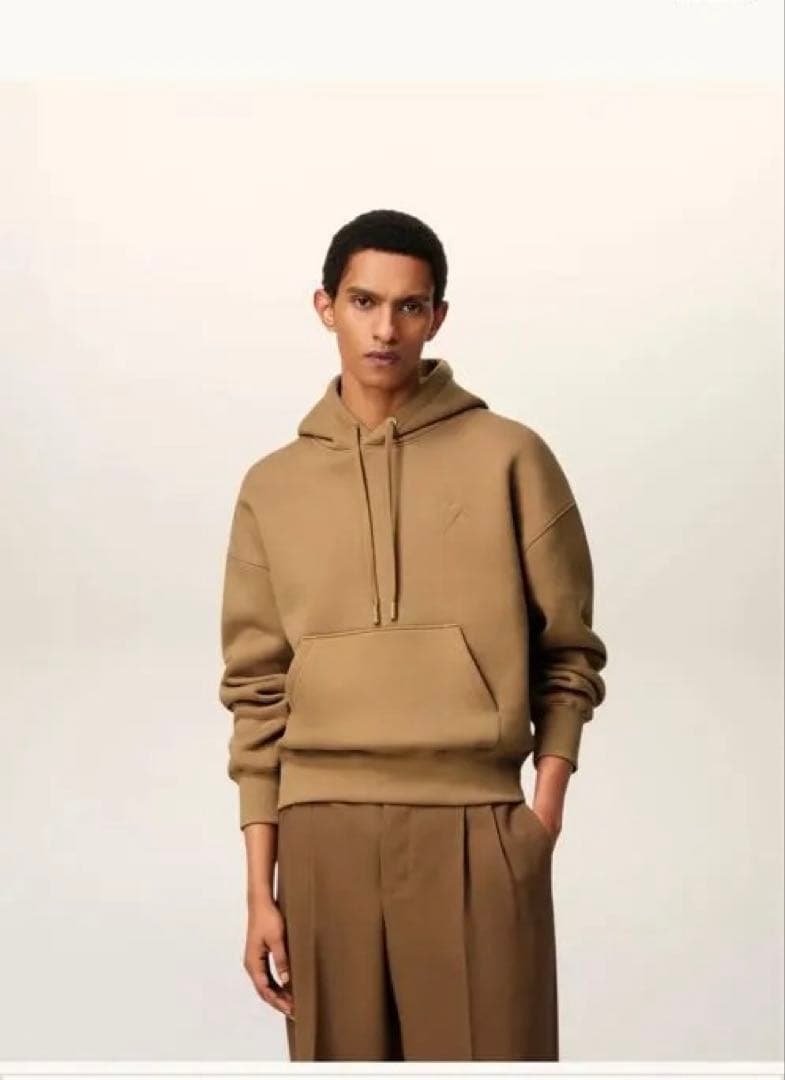 【AMI PARIS】】ハートロゴパーカー　ライトブラウン　　クリーニング済