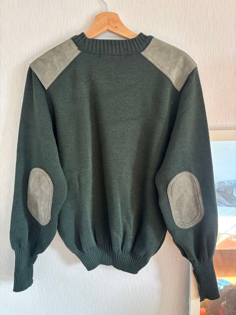 BURBERRY エルボーパッチ コマンドセーター L イギリス製　タグ付き