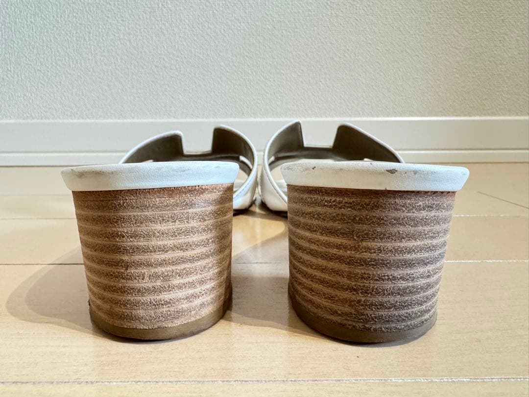 【HERMES】 サンダル オアジス白25cm(38) 箱・付属あり