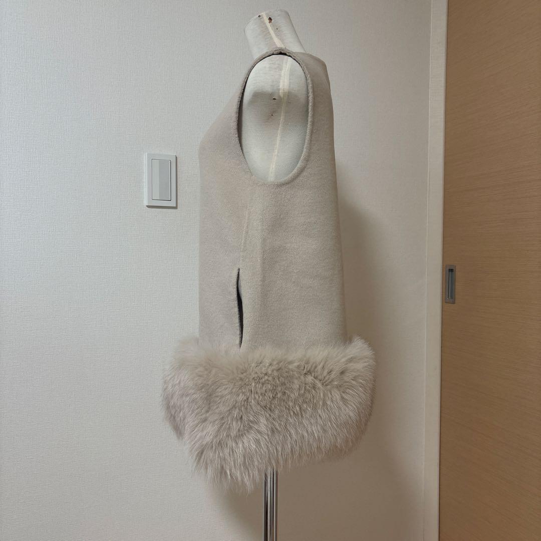 U-BIG 石井毛皮　ダブルフェイスフォックスファージレ　ベージュ　サイズS