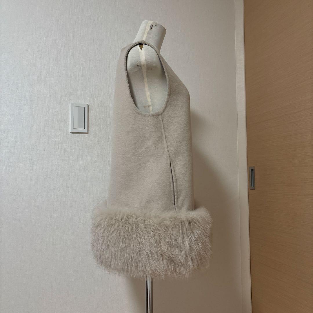 U-BIG 石井毛皮　ダブルフェイスフォックスファージレ　ベージュ　サイズS