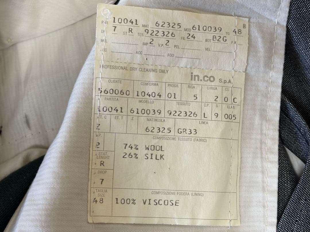 パンツ Old Ermenegildo Zegna Wool Silk Slacks