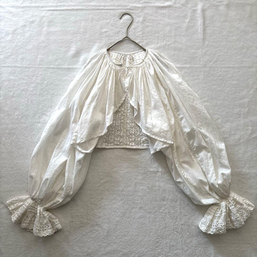 BEAMSBOY ビームスボーイ コットン リネン ギャザー ボレロ ホワイト