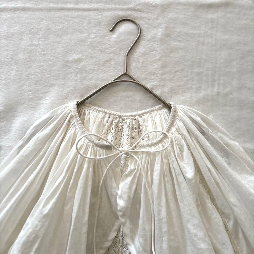 BEAMSBOY ビームスボーイ コットン リネン ギャザー ボレロ ホワイト