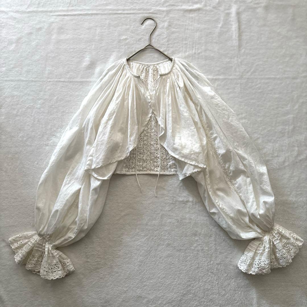 BEAMSBOY ビームスボーイ コットン リネン ギャザー ボレロ ホワイト