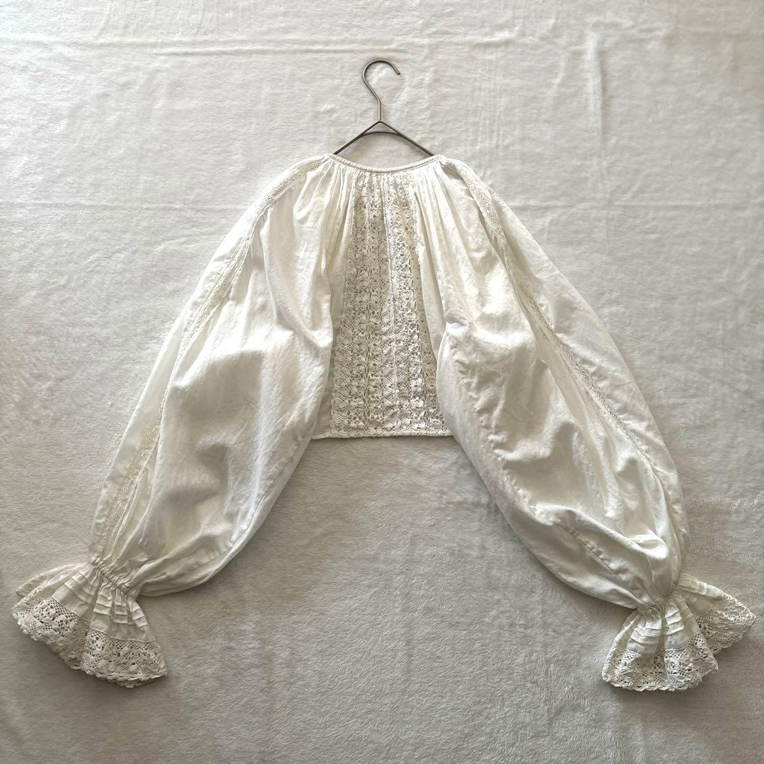 BEAMSBOY ビームスボーイ コットン リネン ギャザー ボレロ ホワイト