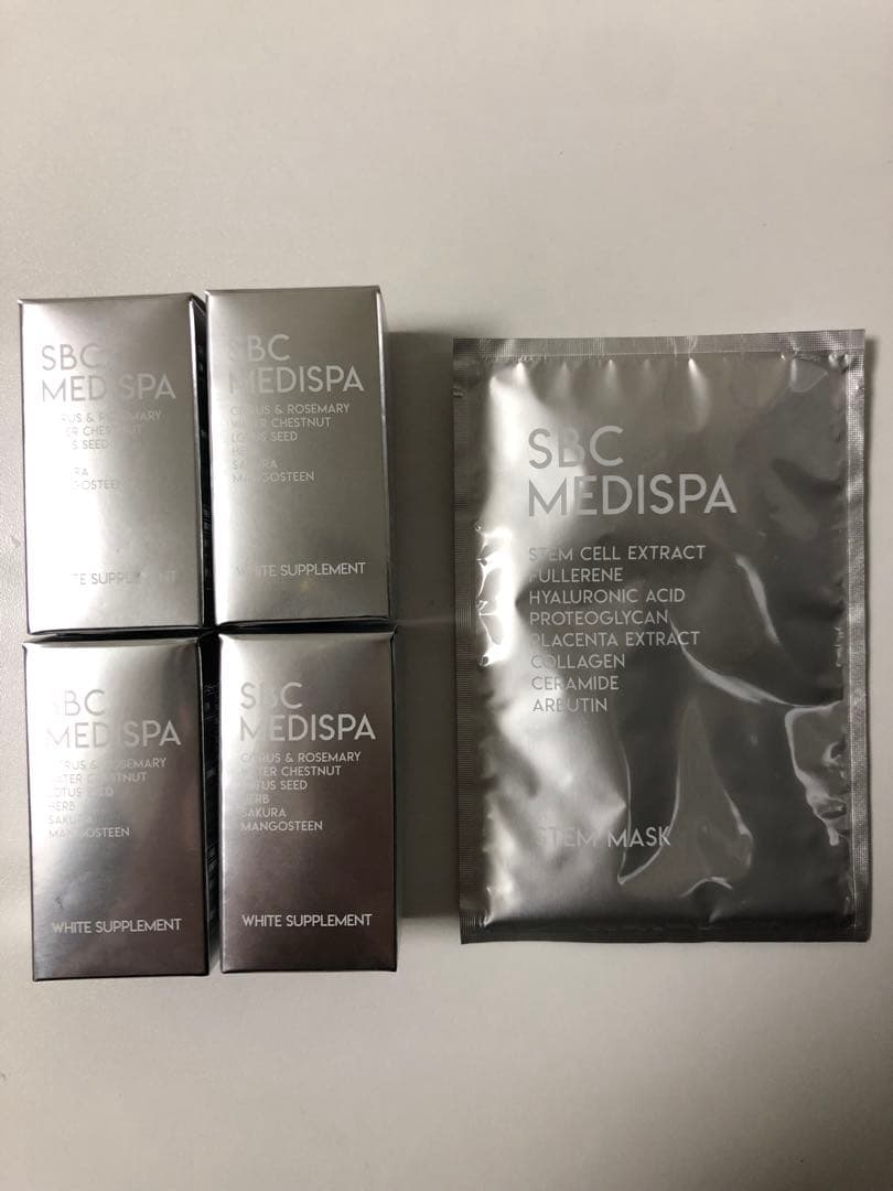 湘南美容外科　メディスパ　ホワイトサプリメント　4個　ステムマスク　日焼け止め