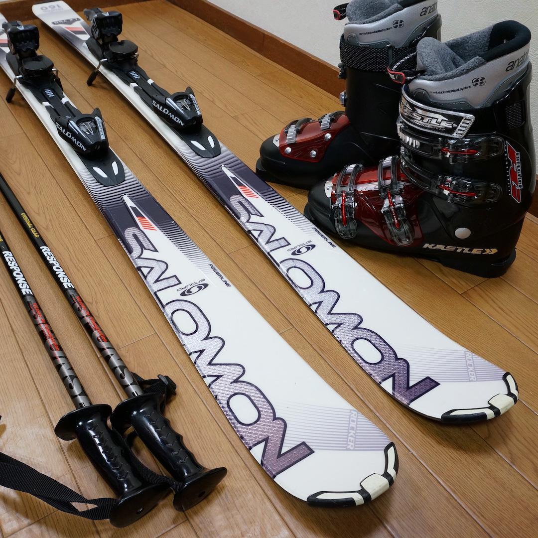 メンテ済 160cm 靴27～27.5cm SALOMON スキーセット