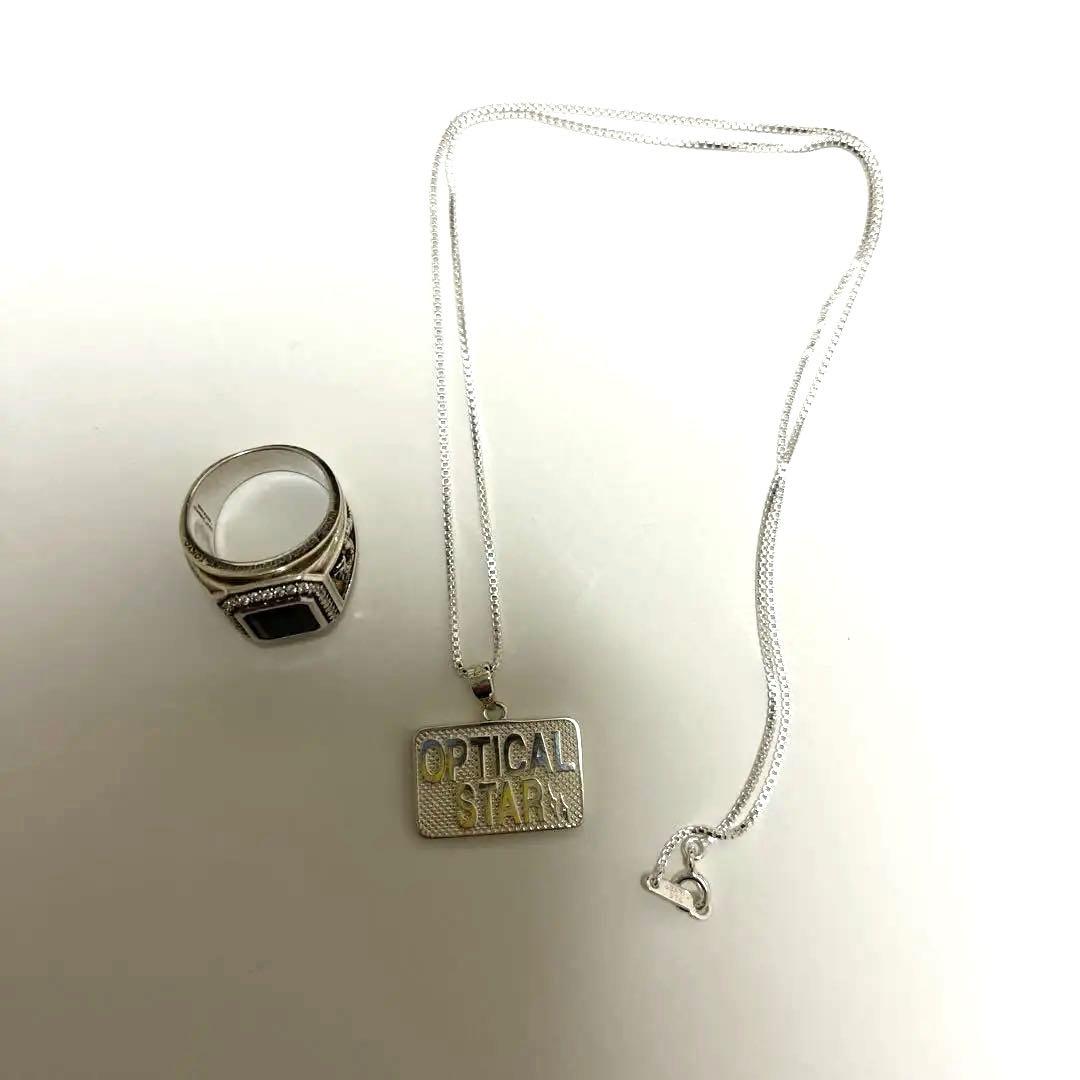 【新品・希少】Opticalstar シルバー ネックレス プレートペンダント